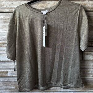 Nicole Miller Tan Short Sleeve Tee for Casual Comfort